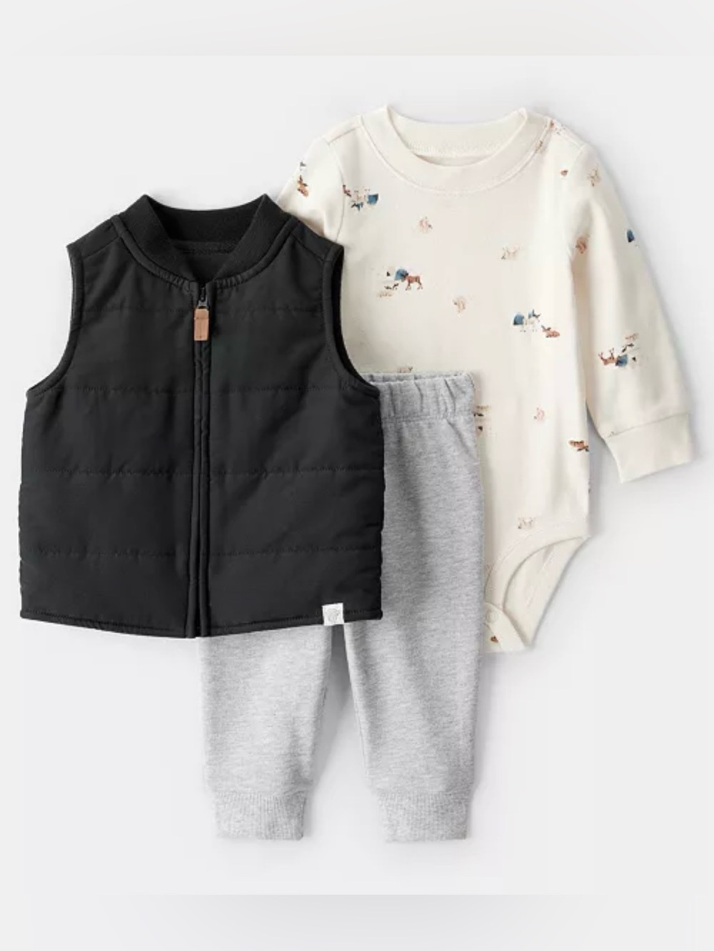 CARTER’S- Baby Boys' Sleeveless Vest, Bodysuit and Pants, 3-Piece Set